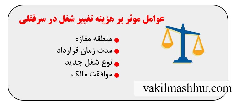 هزینه تغییر شغل در سرقفلی