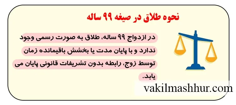 نحوه طلاق در صیغه 99 ساله