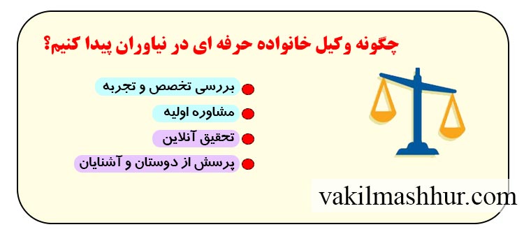 بررسی چگونه وکیل خانواده حرفه ای در نیاوران پیدا کنیم؟