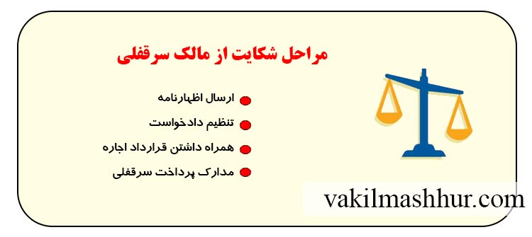 مدارک و مراحل شکایت از مالک سرقفلی