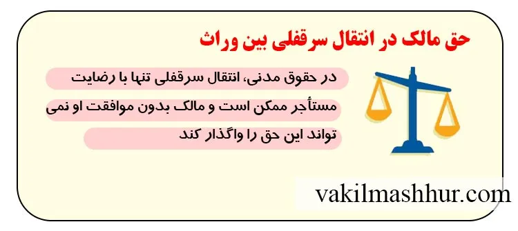 حق مالک در انتقال سرقفلی بین وراث