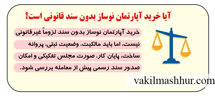 خرید آپارتمان نوساز بدون سند قانونی است؟