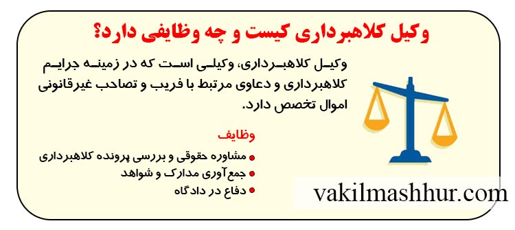 وکیل کلاهبرداری کیست و چه وظایفی دارد؟