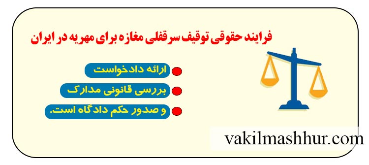 مراحل حقوقی توقیف سرقفلی مغازه برای مهریه در ایران