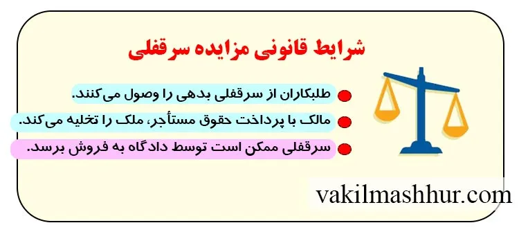 شرایط قانونی مزایده سرقفلی