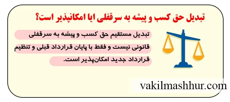 تبدیل حق کسب و پیشه به سرقفلی ایا امکانپذیر است؟