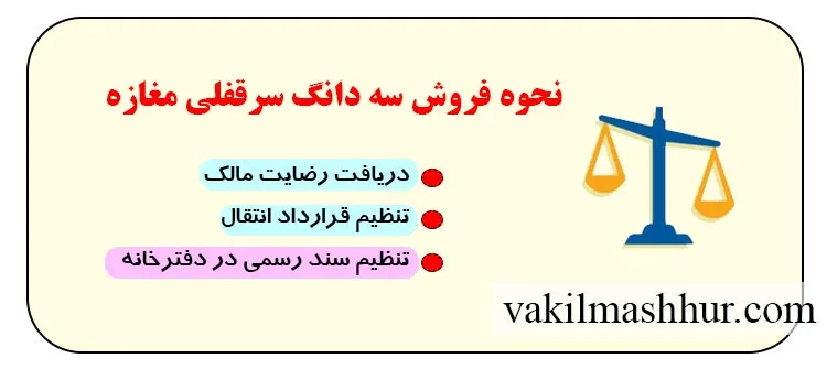 بررسی حقوقی نحوه فروش سه دانگ سرقفلی مغازه