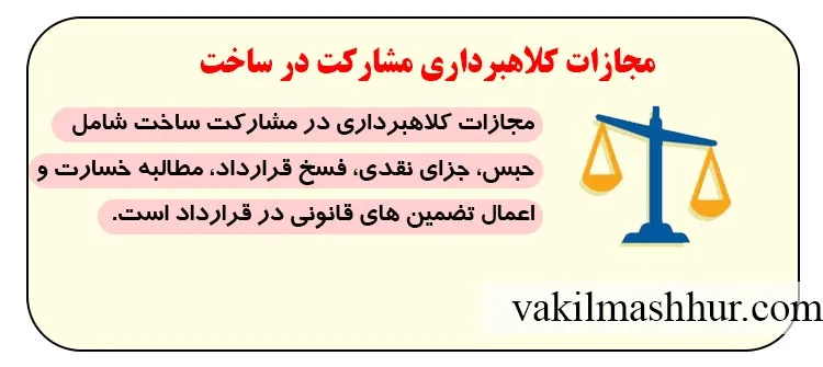میزان مجازات کلاهبرداری مشارکت در ساخت