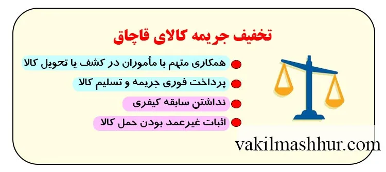 میزان تخفیف جریمه کالای قاچاق