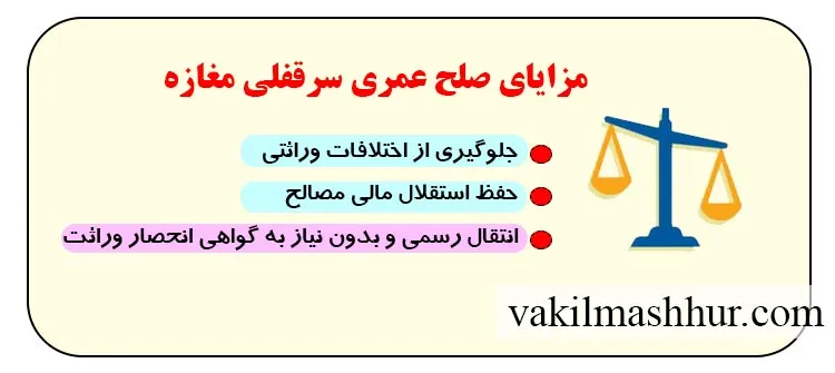 بررسی مزایای صلح عمری سرقفلی مغازه