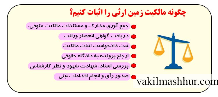 نحوه اثبات مالکیت زمین ارثی