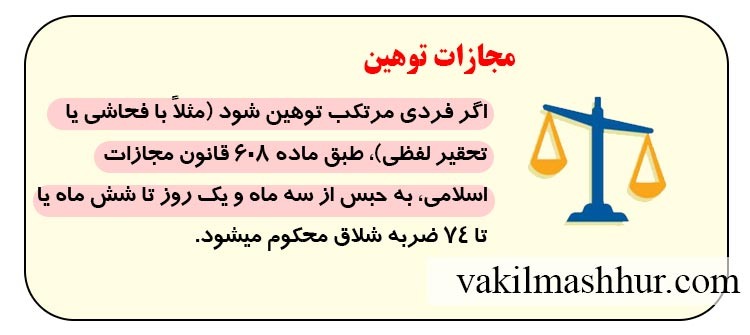 بررسی میزان مجازات توهین و افترا