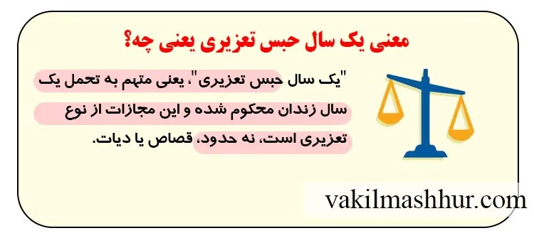 بررسی معنی و مفهوم معنی یک سال حبس تعزیری یعنی چه؟