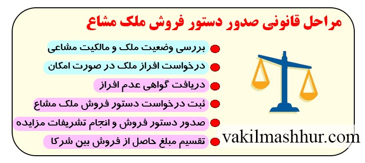 روند قانونی دستور فروش ملک مشاع 