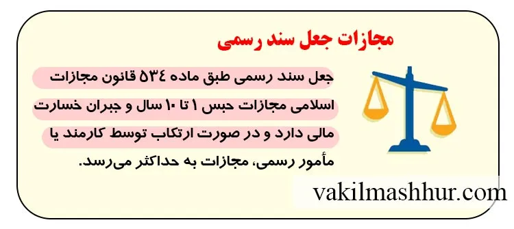 مجازات جعل سند رسمی