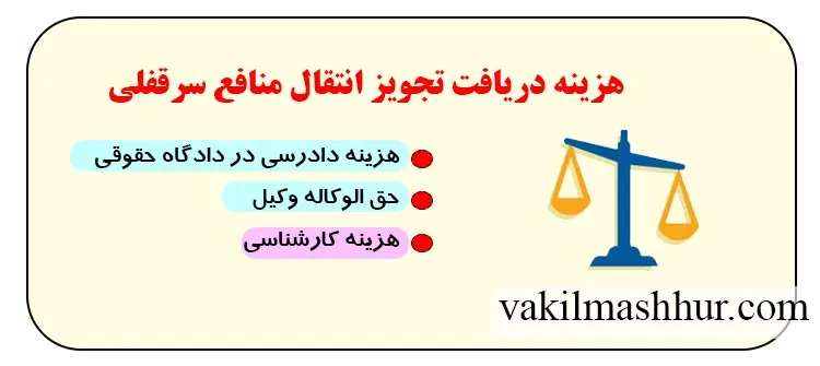 هزینه دریافت تجویز انتقال منافع سرقفلی