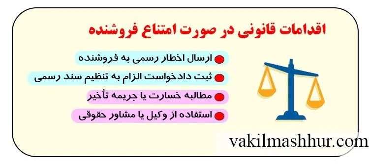 اقدامات قانونی در صورت امتناع فروشنده