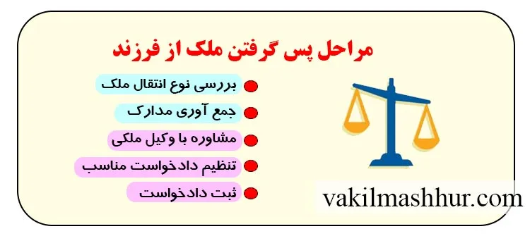 روند قانونی گرفتن ملک از فرزند
