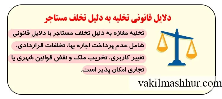 دلایل قانونی تخلیه به دلیل تخلف مستاجر