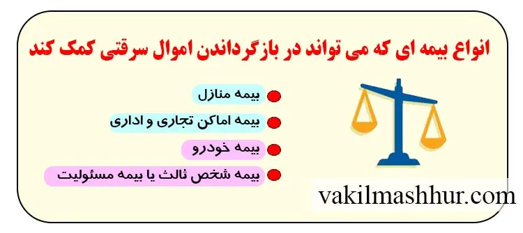 انواع بیمه ای که می تواند در بازگرداندن اموال سرقتی کمک کند