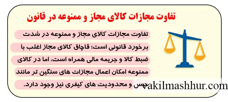 تفاوت مجازات کالای مجاز و ممنوعه در قانون