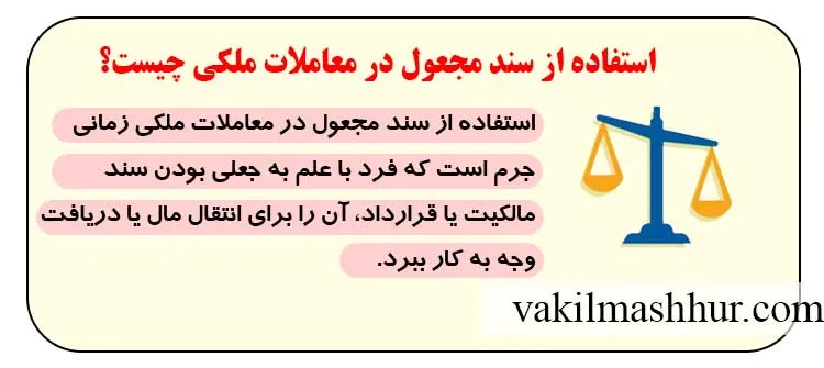 مفهوم استفاده از سند مجعول در معاملات ملکی