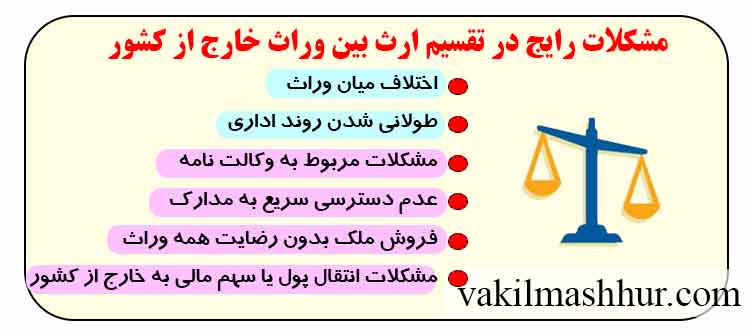 مشکلات رایج در تقسیم ارث بین وراث خارج از کشور