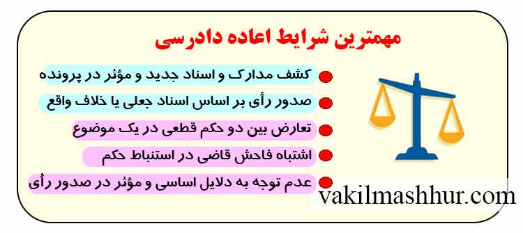 مهمترین شرایط اعاده دادرسی